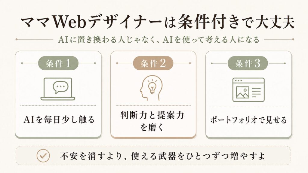 ママWebデザイナーは条件付きで大丈夫 図解