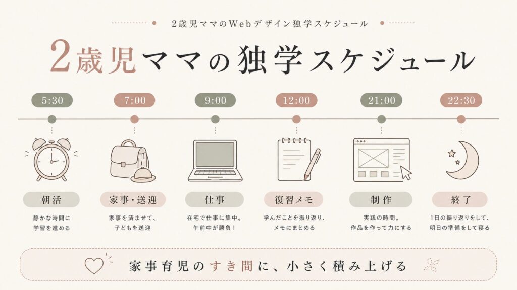2歳児ママのWebデザイン独学スケジュール図解