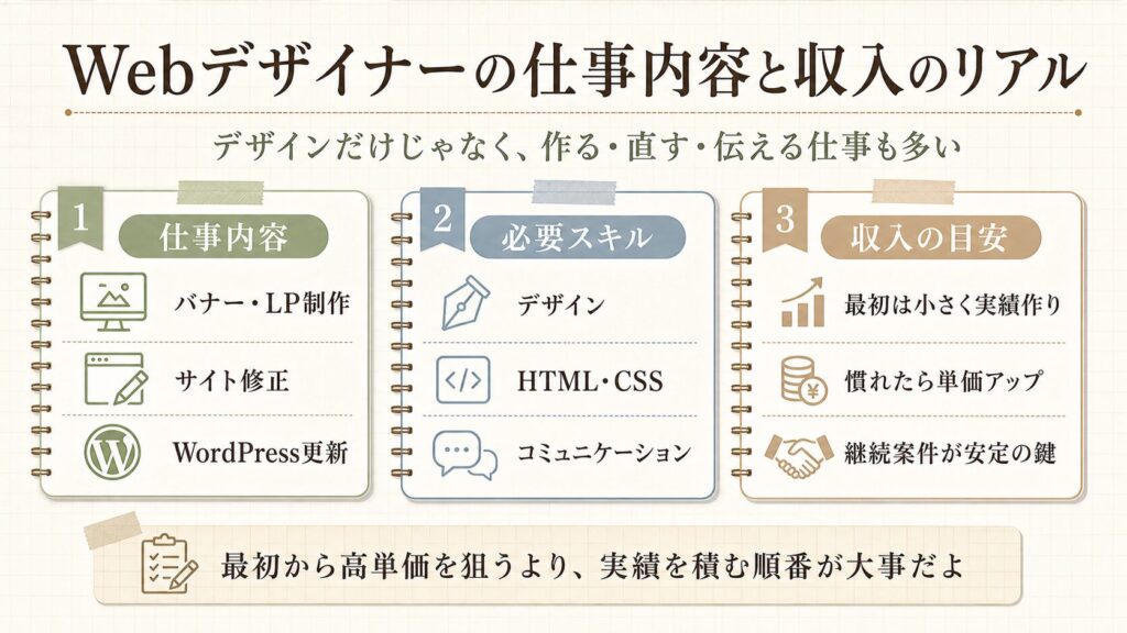 Webデザイナーの仕事内容と収入のリアル 図解