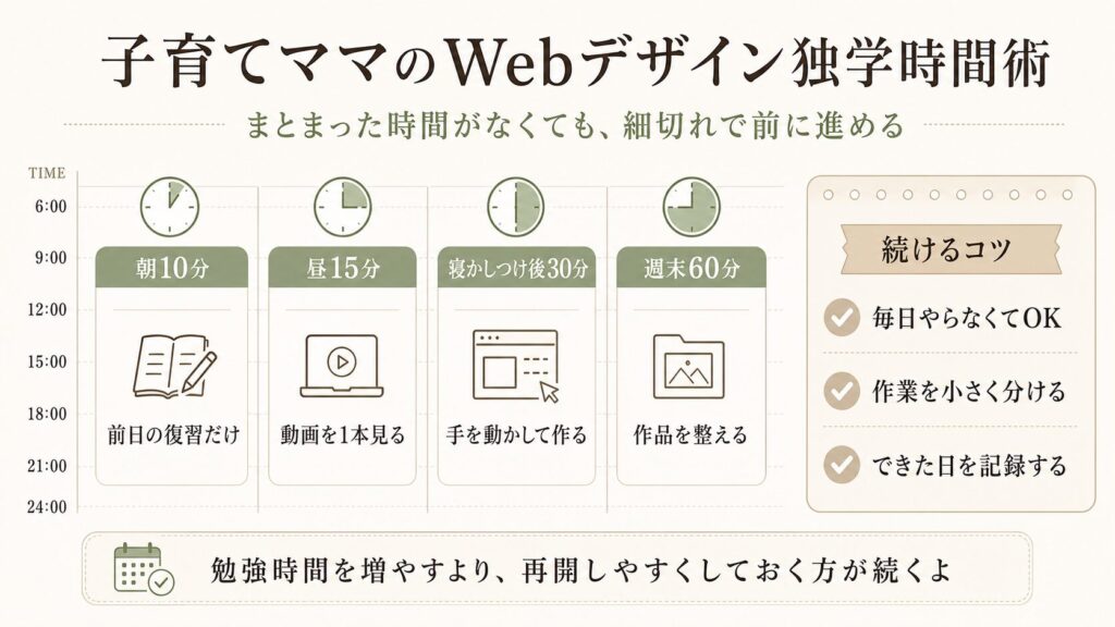 子育てママのWebデザイン独学時間術 図解