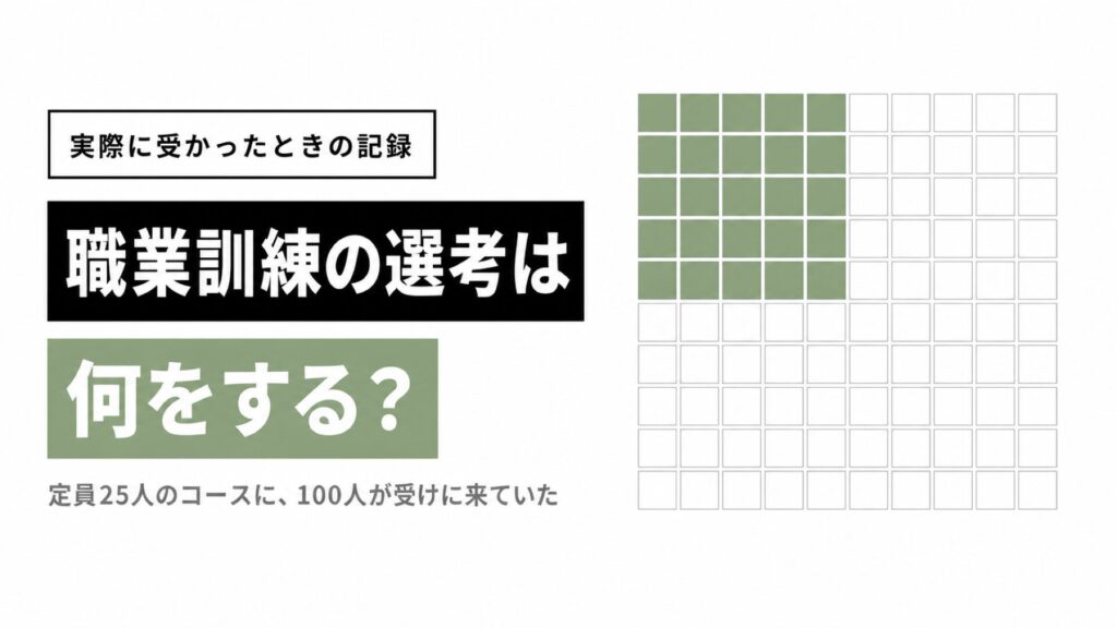 職業訓練の選考と面接の流れを実体験から解説する記事のサムネイル