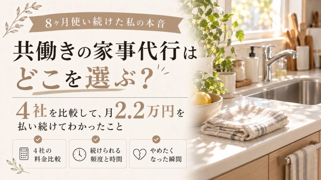 共働きの家事代行4社を比較した記事のサムネイル