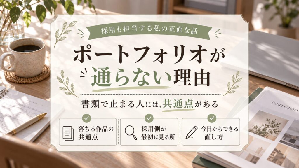 ポートフォリオが通らない理由を採用も担当する私が解説する記事のサムネイル