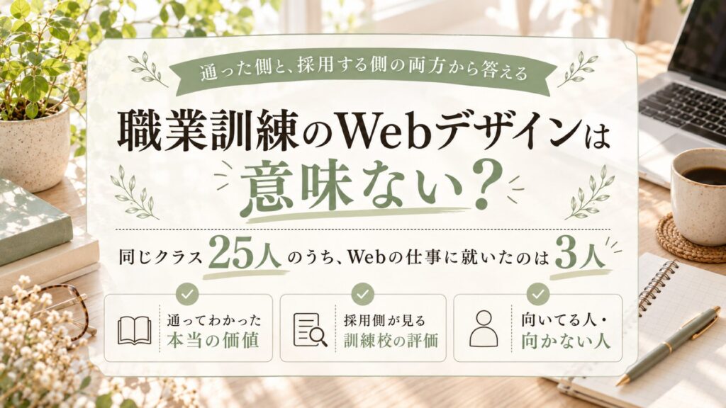 職業訓練のWebデザインは意味ない？採用も担当する私が答える記事のサムネイル