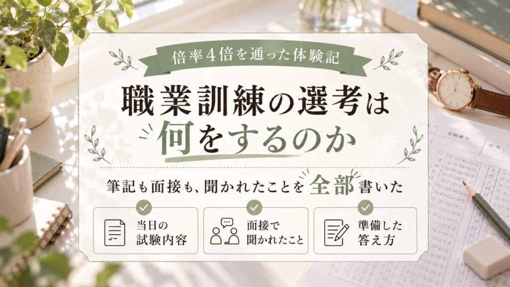 職業訓練の選考は何をするのか、倍率4倍を通った体験記のサムネイル